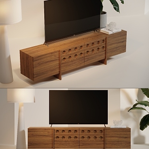 Quiet wood TV cabinet 3d model