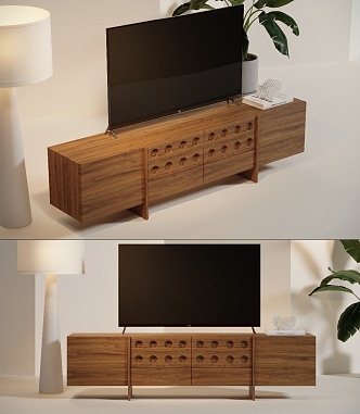 Quiet wood TV cabinet 3d model