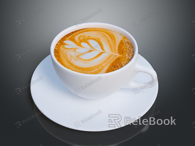 Modern coffee cup coffee milk coffee cappuccino model