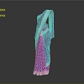 Elegant Purple Sari With White Polka Dots And Gold Border