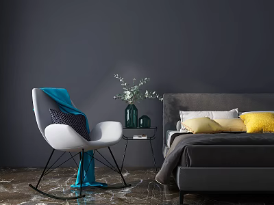 Modern Lounge Chair Double Bed Single Chair 3d model