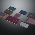 Vintage Colored Notebooks With Assorted Covers As Daily Living Supplies