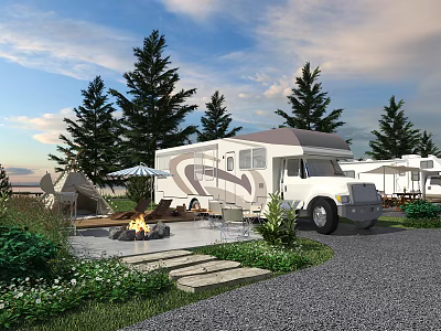 Modern Camping Outdoor RV Camping Camp 3d model Modern Camping Outdoor RV Camping Camp 3d model