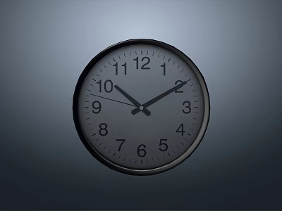 Classic Wall Clock With Black Frame White Dial And Clear Numbers For Home Decor 3d model