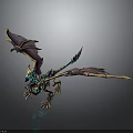 Ornate Fantasy Dragon Character With Purple Gold Scales Winged Design And Clawed Features