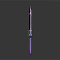 Pink Crystal Sword with Decorative Blue Purple Hilt and Transparent Blade