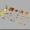 3D Model Egyptian Architecture Collection With Pyramids Obelisks Temples And Various Building Elements