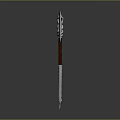 Artistic Axe Sculpture With Intricate Carved Patterns On Silver Blade And Wooden Handle