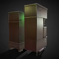 Stainless Steel Commercial Processing Machines With Digital Control Panels And Dispensing Units 3d model