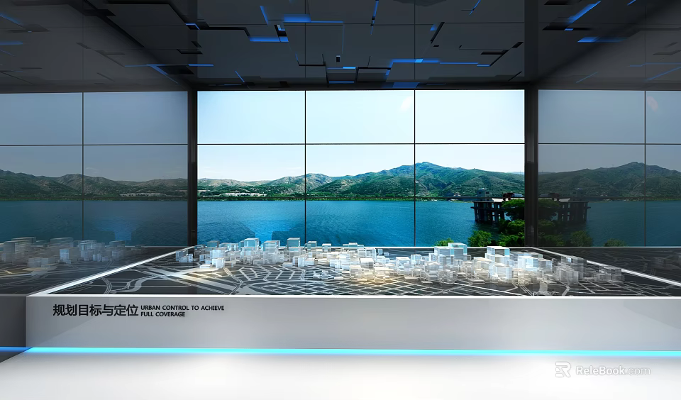 International Conference Center Meeting Hall With Modern Interior And Scenic Lake View 3d model 