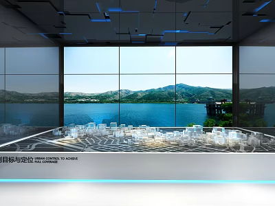 International Conference Center Meeting Hall With Modern Interior And Scenic Lake View 3d model