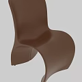 Modern Brown Dining Chair With Sleek Curved Design And Minimalist Style