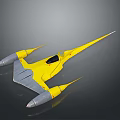 Advanced Yellow Cosmic Spaceship Featuring Streamlined Aerodynamic Design For Exploration