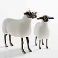Modern Decorative Ornament Set With White And Black Sheep Figurines