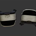 Beige Backpack With Front Pocket And Dark Brown Straps Front Back View