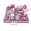 Castle Themed Playground Design With Towers Slides Arches And Decorative Spires