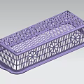 Purple Mesh Design Vegetable Washing Basket With Floral Patterns For Kitchen Use 3d model