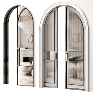 Changhong glass door arch door sliding door 3d model