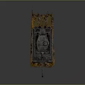 Rusty Vintage Tank Model With Detailed Cannon Barrel And Tracks On Weathered Earthy Toned Base