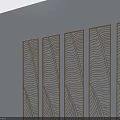 Seven Modern Swing Doors With Wavy Line Patterns For Interior Design 3d model