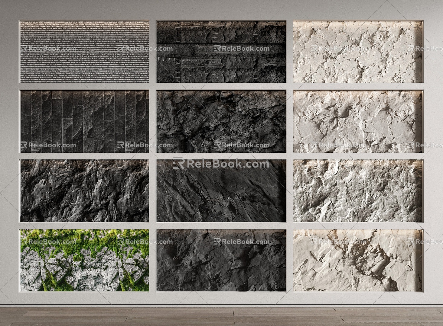 Modern Stone Stone Stone Background Wall Rock Wall Stone Wall Panel Culture Stone 3d model