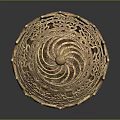 Decorative Golden Furniture Piece With Intricate Carved Lid And Ornate Base