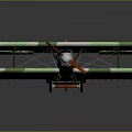 Vintage Aerospace Biplane Model Featuring Green White Orange Color And Black Cross Markings
