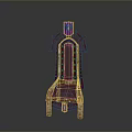 Ornate Colorful Chair Design With Intricate Carved Frame And Upholstered Seat