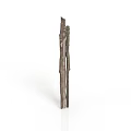 Tall Textured Tree Sculpture Featuring Natural Trunk and Sleek Form Design 3d model