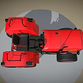 Red Mahindra Utility Vehicle Tractor With Large Tires And Black Seat Design