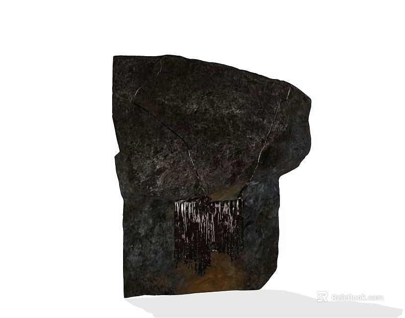 Natural Stone Structure With Wooden Decorative Elements And Textured Surface 3d model 