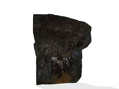 Natural Stone Structure With Wooden Decorative Elements And Textured Surface 3d model