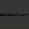 Sci Fi Green Rifle With Futuristic Design Barrel Grip And Stock