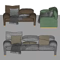 Modern Combination Sofa Combination 3d model