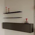 Contemporary Wine Cabinet Design With Glass Shelves Holding Wine Bottles And Glasses