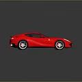 Red Sports Car With Sleek Aerodynamic Body And Silver Alloy Wheels Shiny Reflection