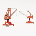 Industrial Equipment Red Tower Cranes With Mechanical Lifting For Construction Site Operations