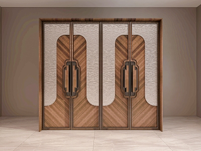 Mongolian wooden door model