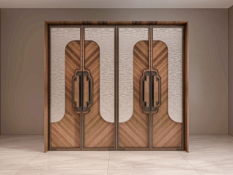 Mongolian wooden door 3d model