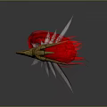 Mystical Weapon Staff Featuring Bird Head Decor And Red White Feathers On Wooden Handle