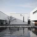 Modern villa courtyard atrium simple courtyard landscape sketch courtyard landscape courtyard 3d model