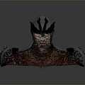 Man In Detailed Armor With Spiked Helmet And Shoulder Plates 3D Bust Model
