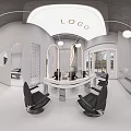Bright Modern Beauty Hairdressing Salon Interior With Arched Lighted Mirrors And Comfortable Professional Styling Chairs