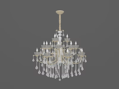 Elegant Classic Crystal Chandelier With Ornate Arms And Sparkling Pendants 3d model