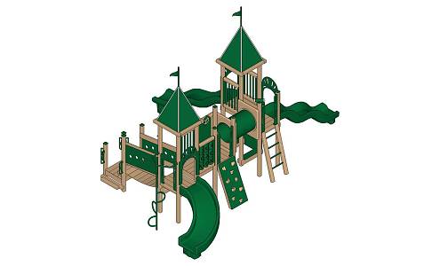 Modern slide children's entertainment facilities 3d model