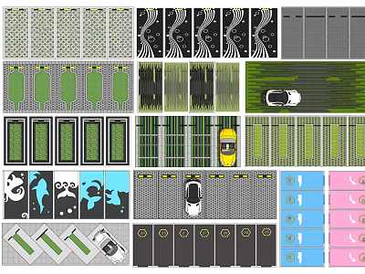 Modern Parking Outdoor Ecological Parking Creative Parking 3d model