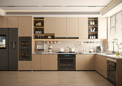 Modern minimalist kitchen 3d model