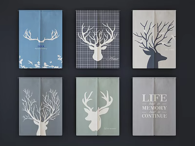 Modern Kitchen Curtains with Various Deer Head Designs for Home Interior Decor 3d model