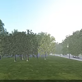 Modern Office Buildings With Green Roofs And Landscaped Surroundings In Urban Complex