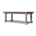 Elegant Dining Table With Marble Top And Grey Carved Column Legs Design 3d model
